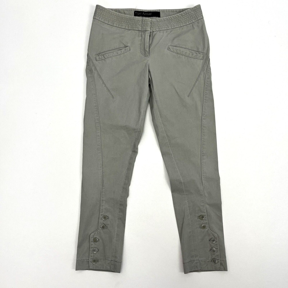 Yigal Azrouel New York Womens Size 6‎ Gray Pants Tapered Pockets Buttons USA